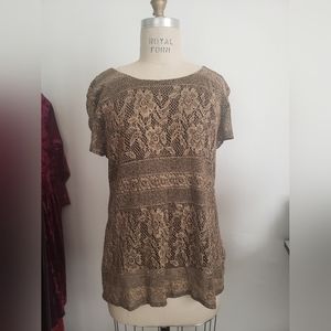 Gold knit top by Jessica Howard Medium/Large